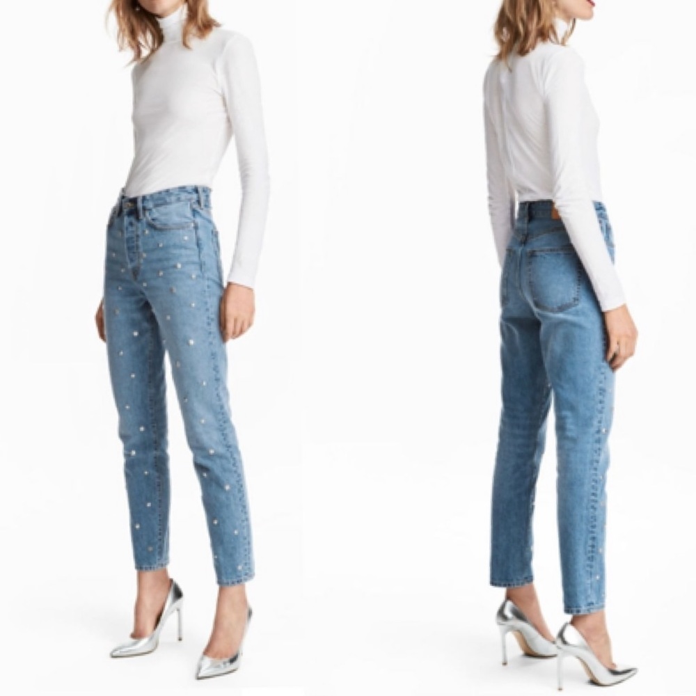 H&M Vintage High Rise Studded Jeans - sz 29